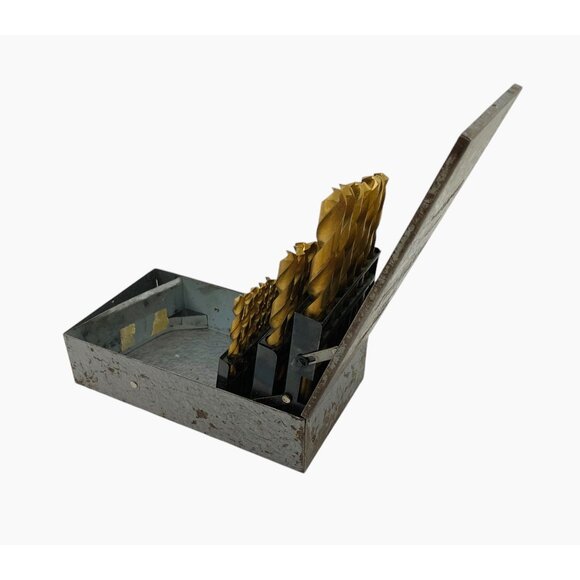 Craftsman 29 Piece Gold Oxide HSS Drill Bit Set Metal Case 1/16" - 1/2" Every 64 - Picture 6 of 10